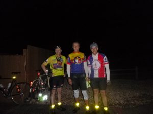 Three happy guys at the finish! Bob, Greg and Eric.